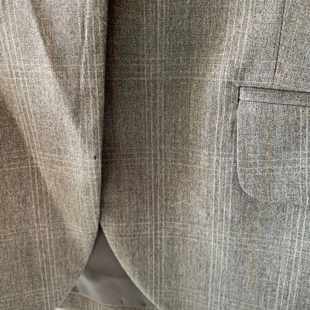 Theory‎ Glen Plaid Gray Blazer Single Butto…